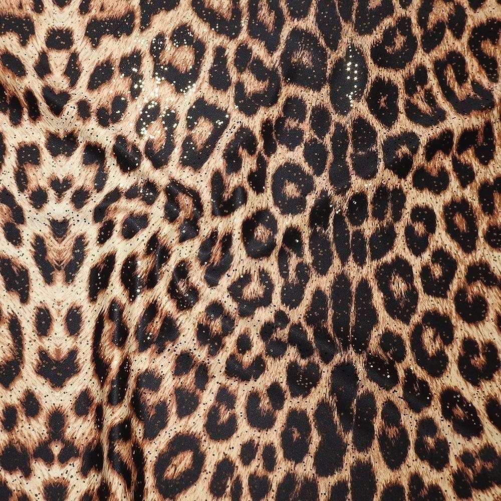 Panther & Gold Galaxy - Foiled Printed Stretch Fabric