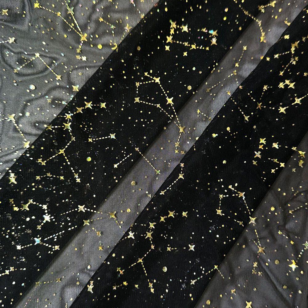 Gold Hologram Constellation / Alicante Net Black 