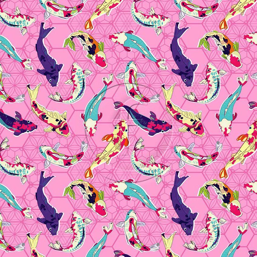 Sanke Pink, Japanese, Animal Printed Stretch Fabric