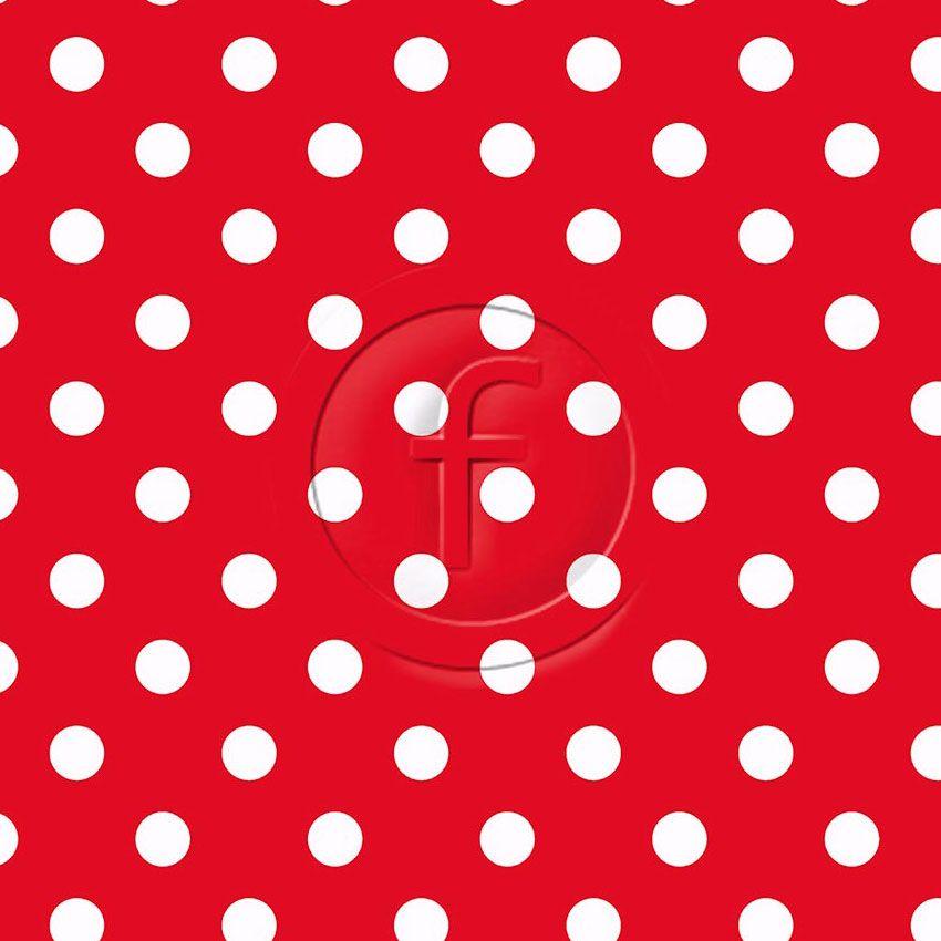 Polka Dot 20Mm White Red, Spotted Scalable Stretch Fabric