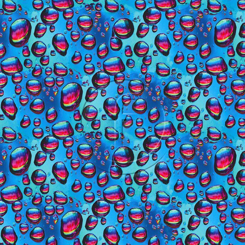 Waterdrops Blue, Image, Textured Scalable Stretch Fabric