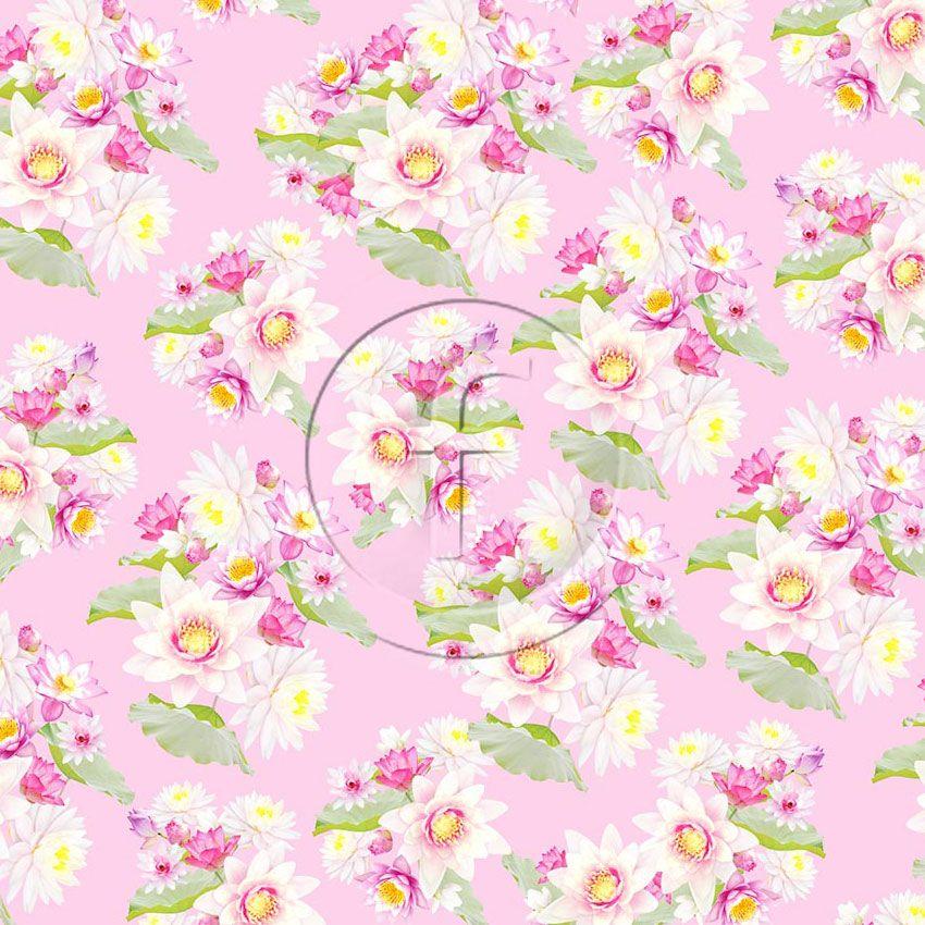 Water Lily Pink, Floral Scalable Stretch Fabric