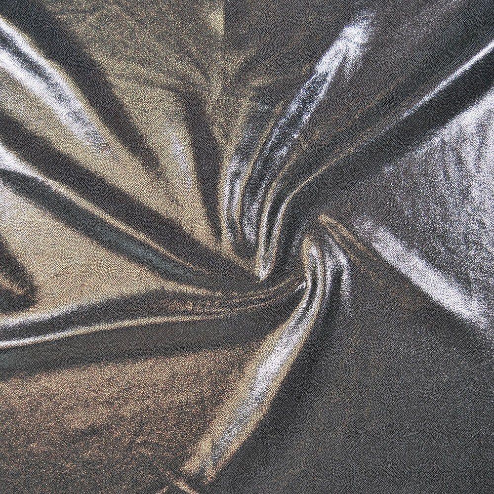 Gunmetal Foil Effect Shine Stretch Fabric
