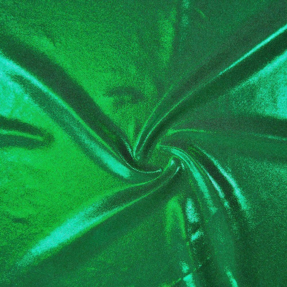Clover Leaf Foil Effect Shine Stretch Fabric