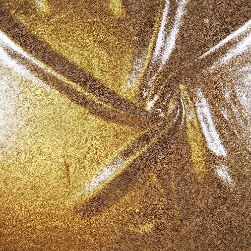 Gold Shine Stretch Fabric Foil Effect Lycra