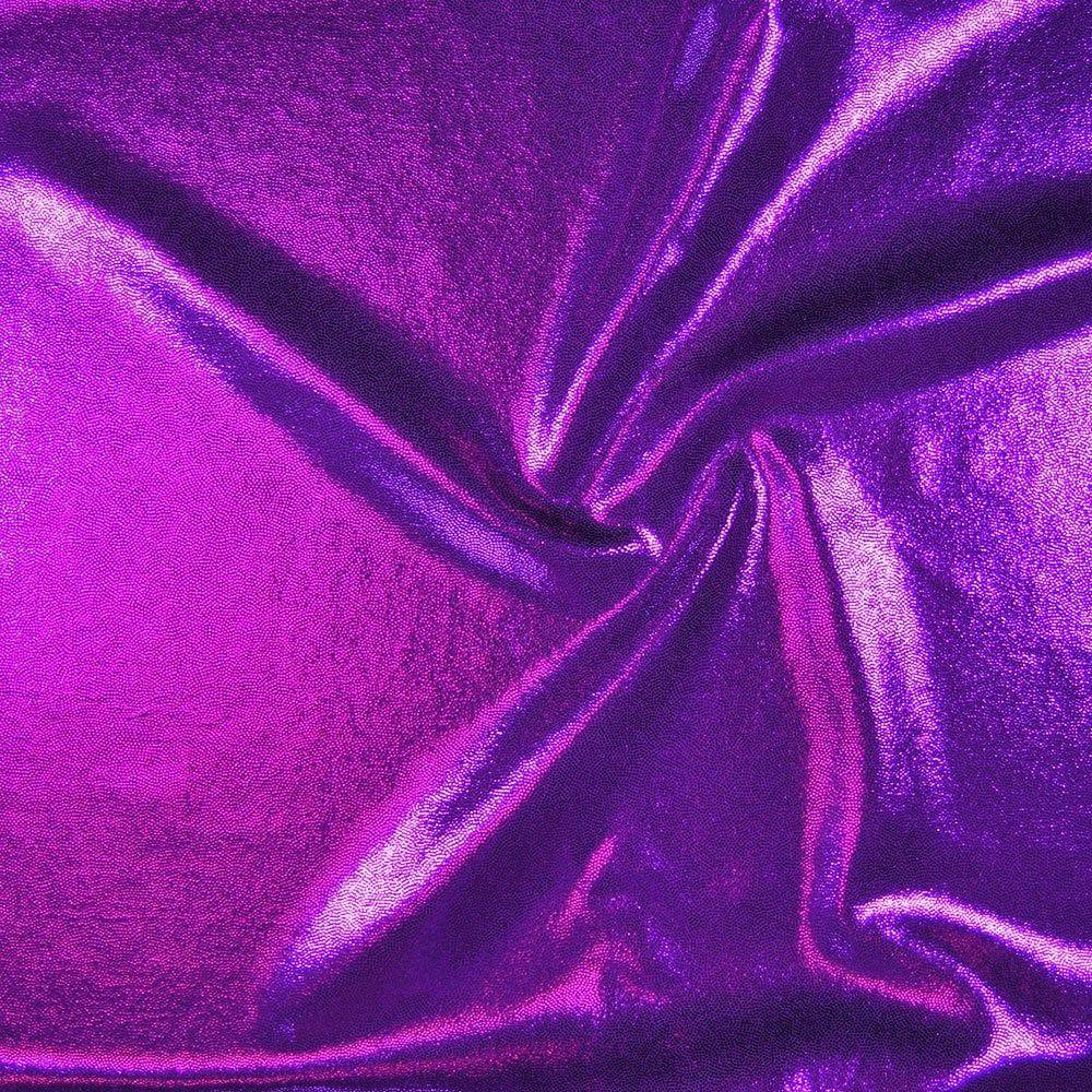 Orchid Foil Effect Shine Stretch Fabric
