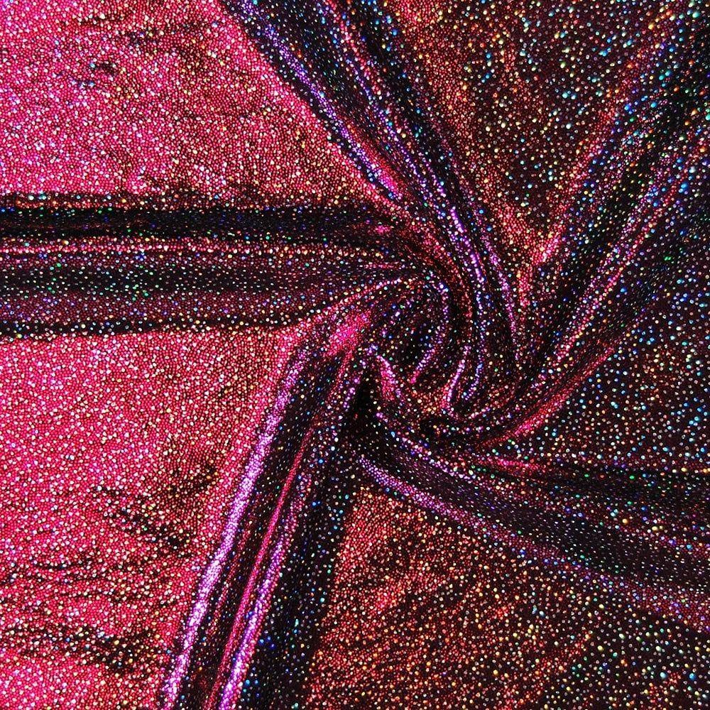 Blackcurrant Cosmic Foiled Stretch Fabric