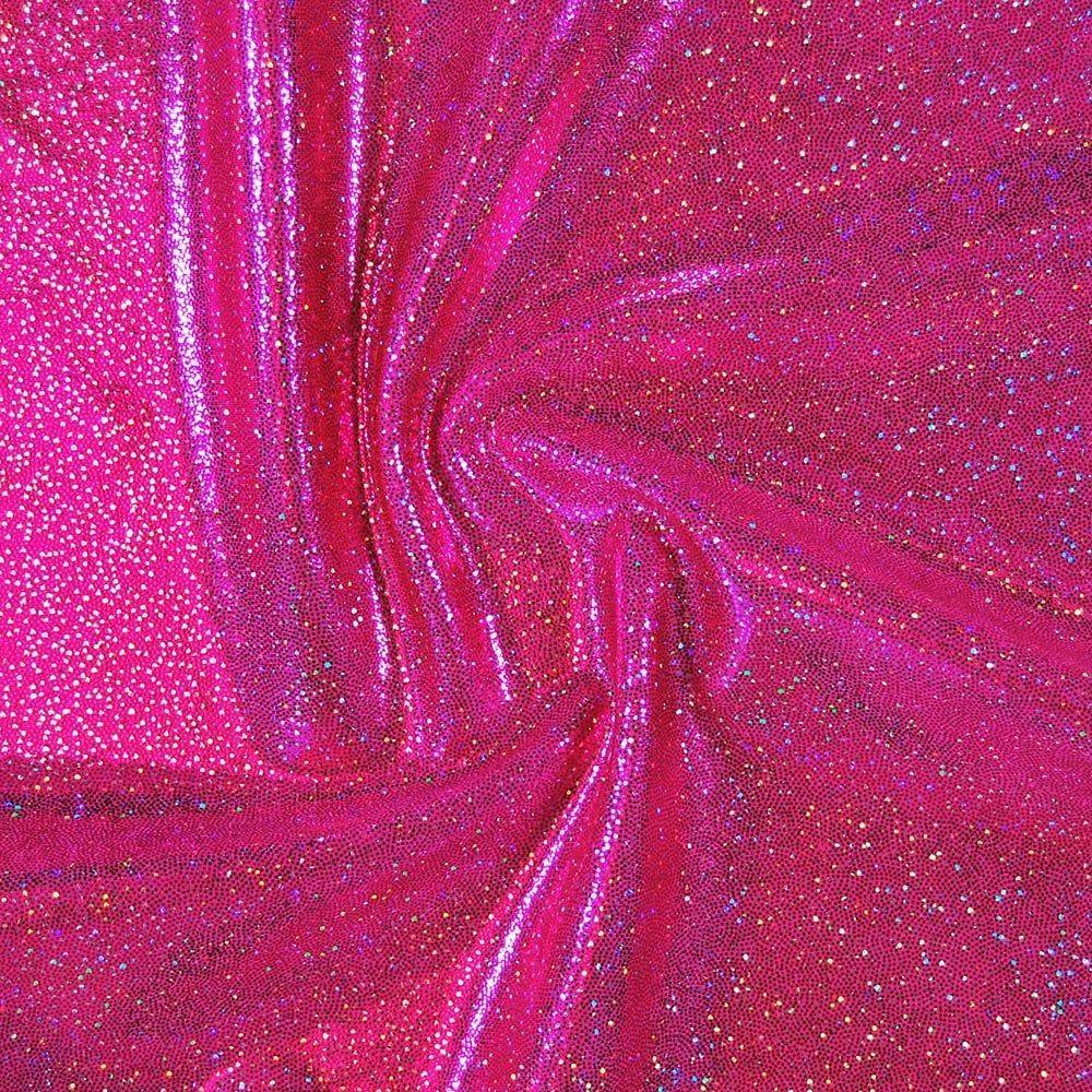 Party Pink Cosmic Foiled Stretch Fabric