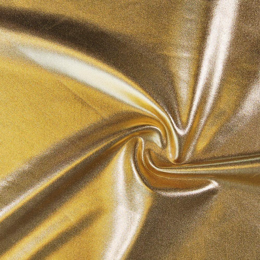 Liquid Foil Gold Stretch Fabric
