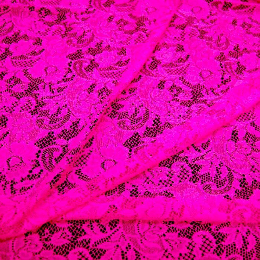 Allover Floral Stretch Lace Pink