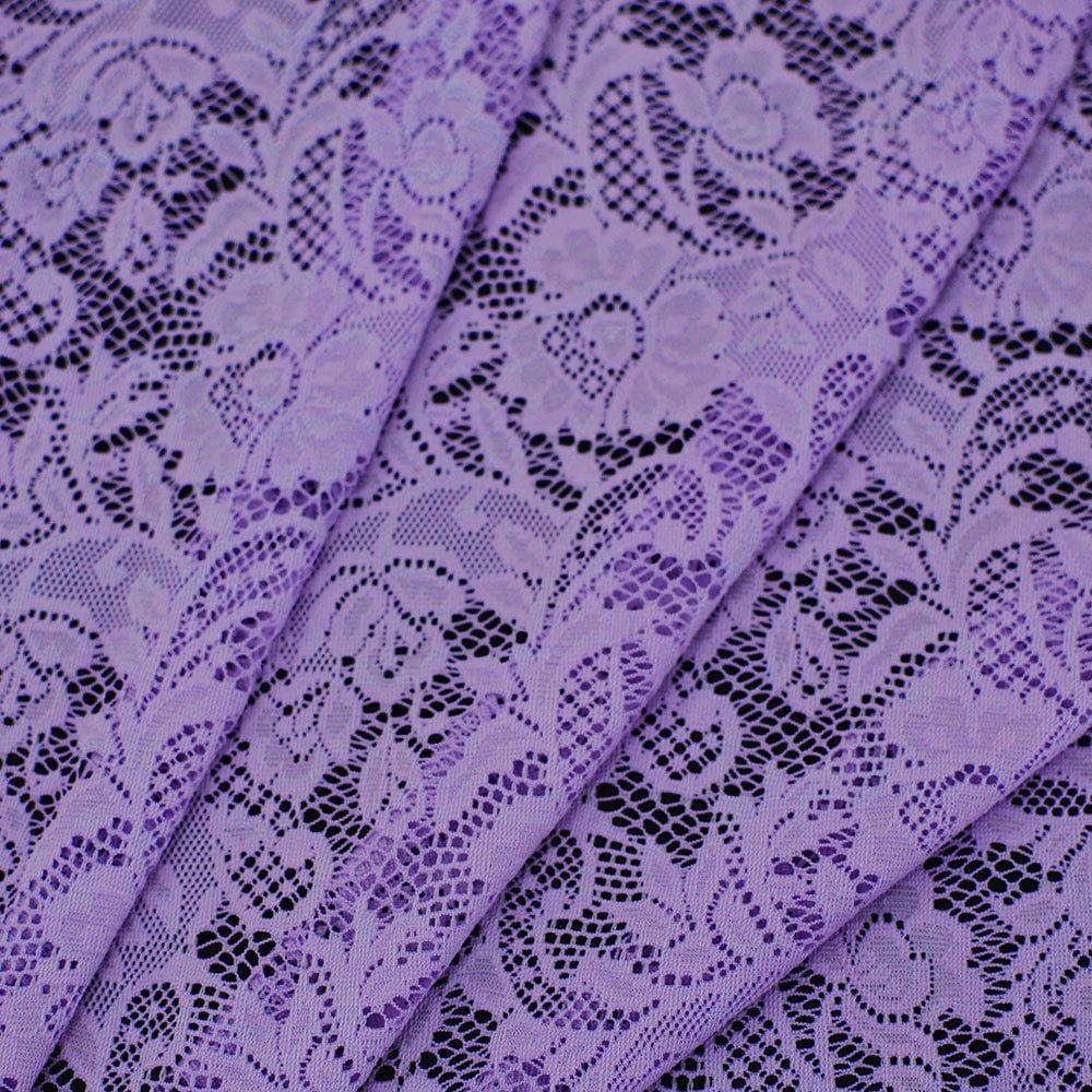 Allover Floral Stretch Lace Royal Lilac