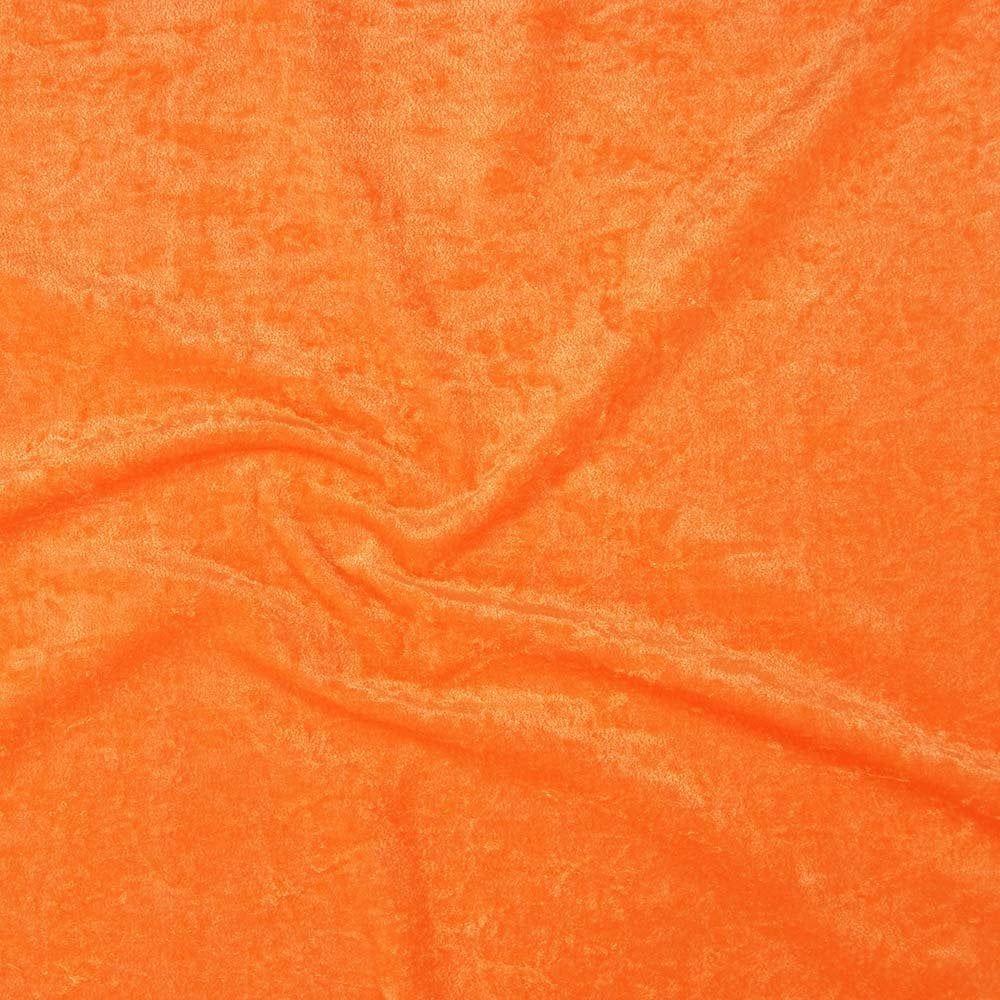 Crushed Stretch Velvet Flo Orange