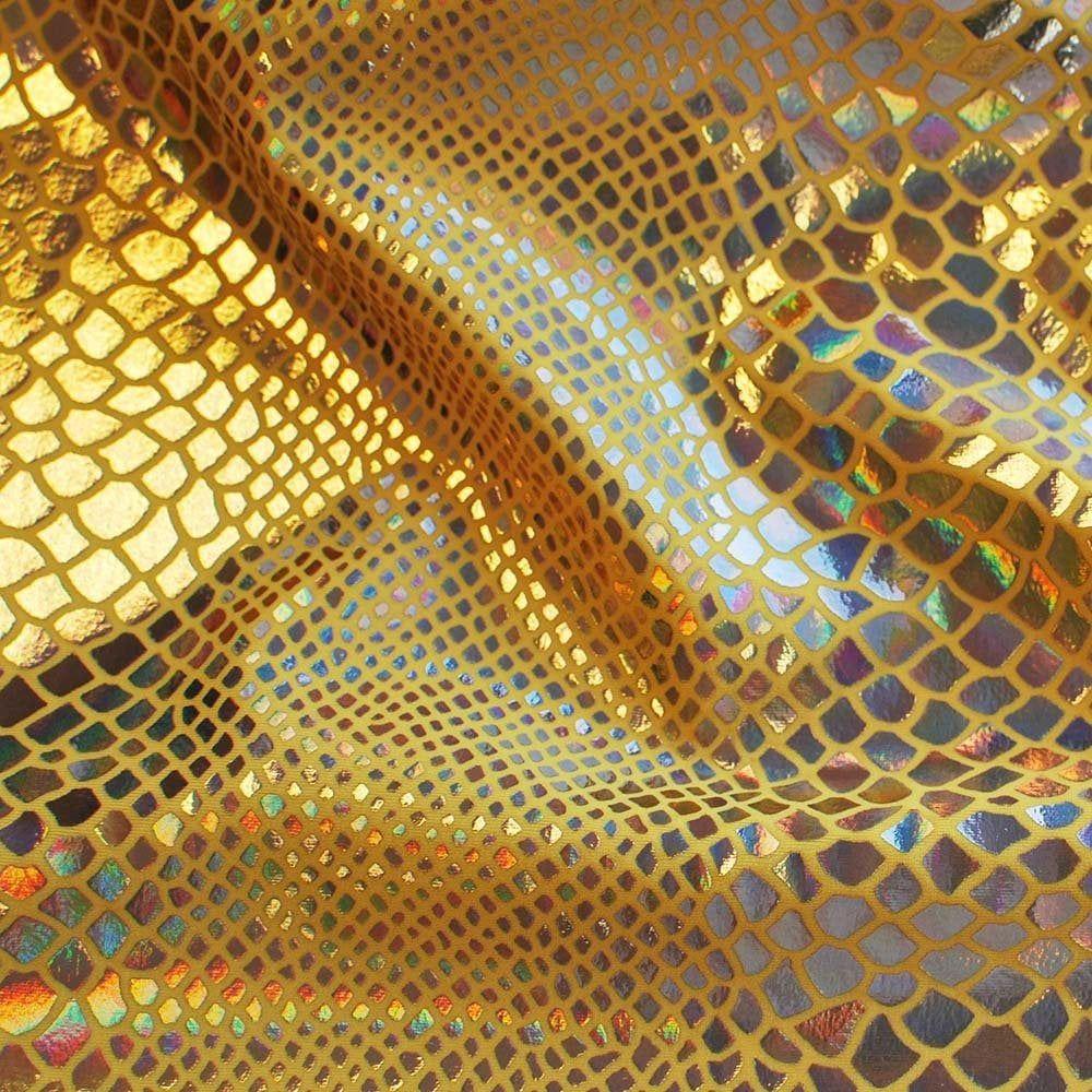 Gold Lazer Snake On Sunrise Matt Nylon Stretch Lycra