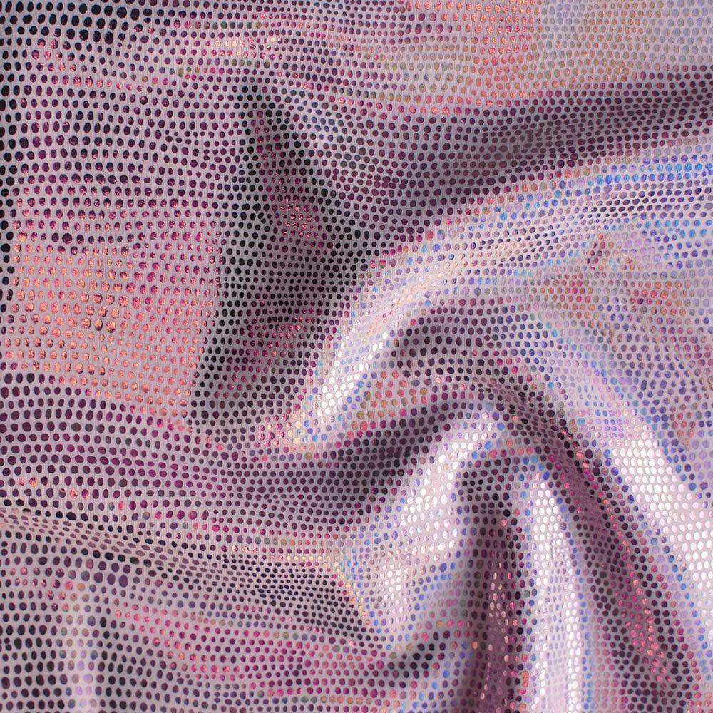 Cerise Lazer Skin Foil On Princess Pink Matt Nylon Stretch Lycra