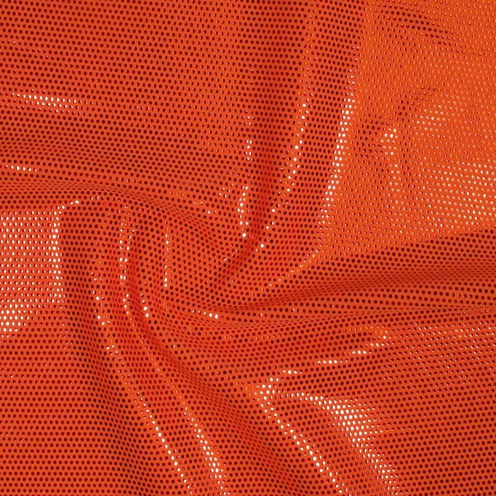 Mz 1006 Red Zitto Foil On Hot Orange Matt Nylon Stretch Lycra 