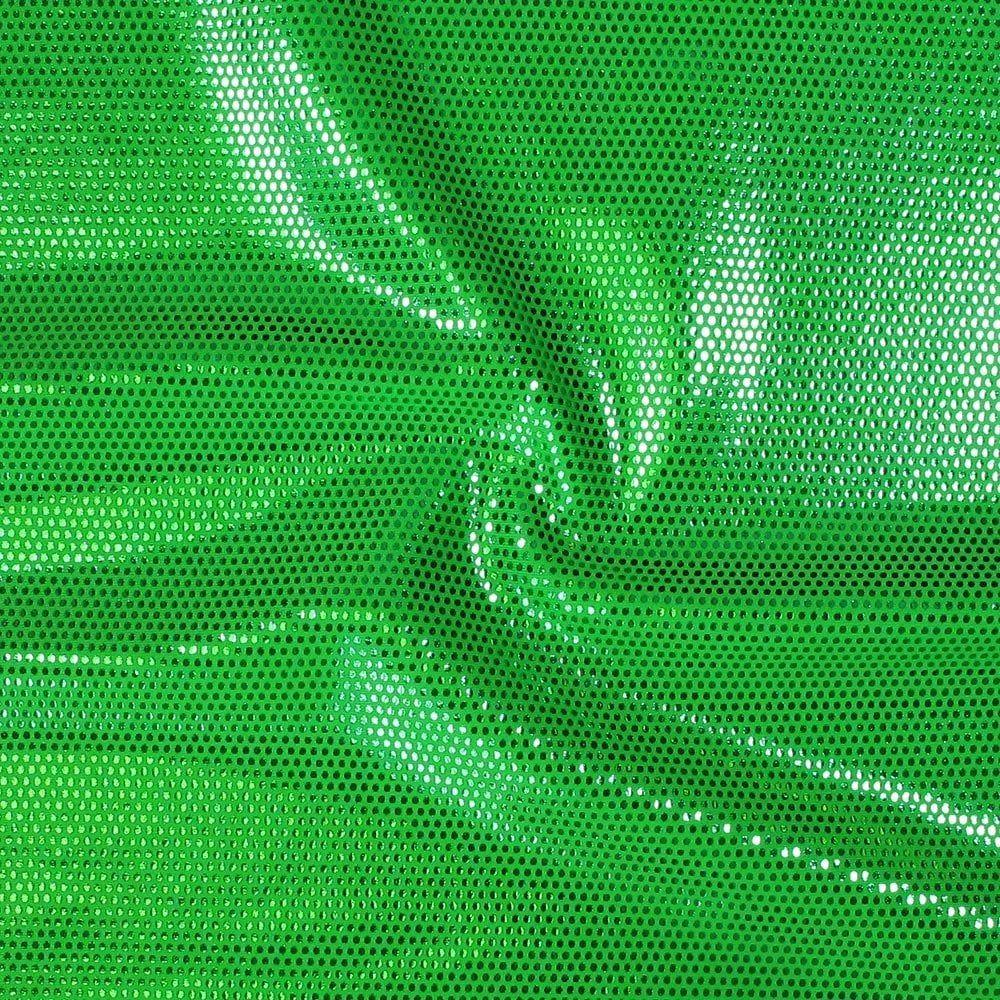 Mz 1030 Green Zitto Foil On  Acid Green Matt Nylon Stretch Lycra 