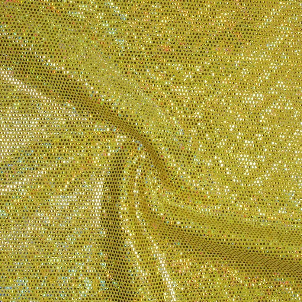 Gold Hologram Zitto Foil On Primula Shiny Nylon Stretch Lycra 