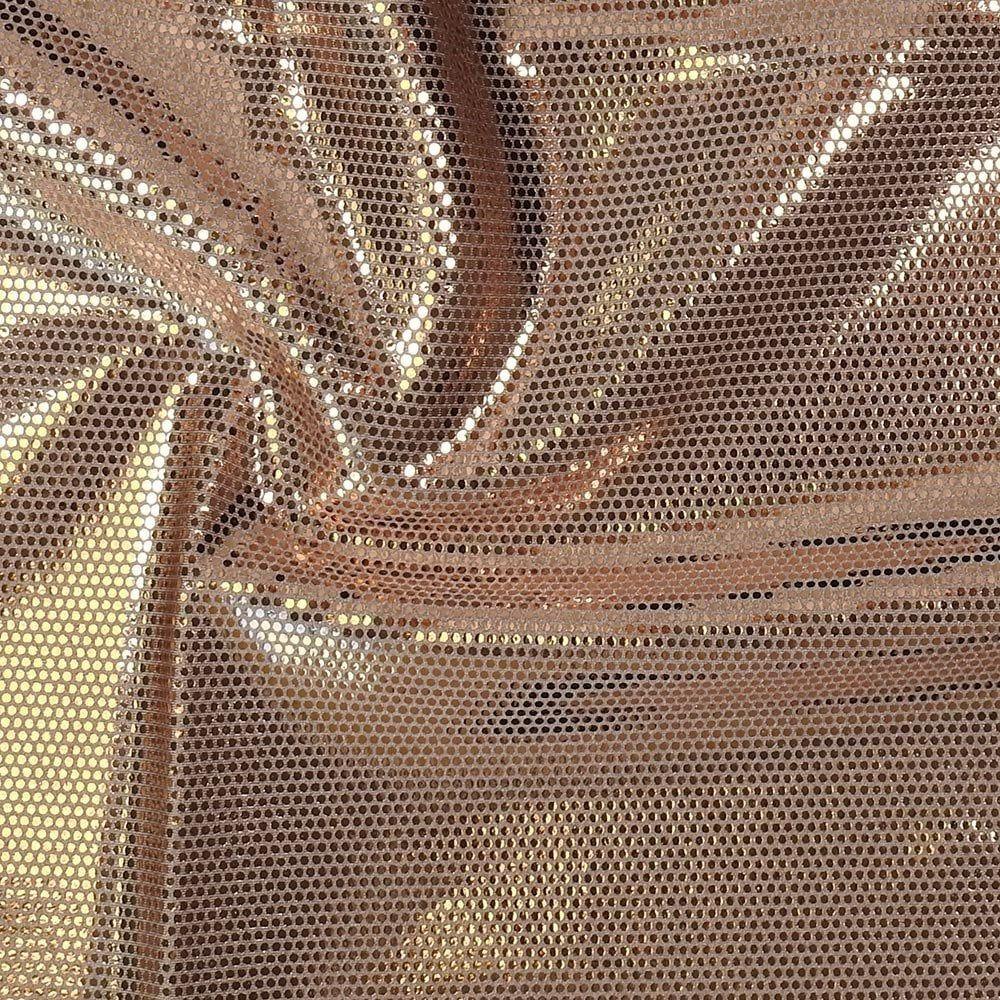 Mz 1042 Copper Zitto Foil On Blush Shiny Nylon Stretch Lycra 