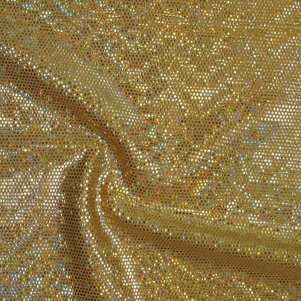 Hz 1026 Gold Hol Zitto Foil On Gold Shiny Nylon Stretch Lycra 