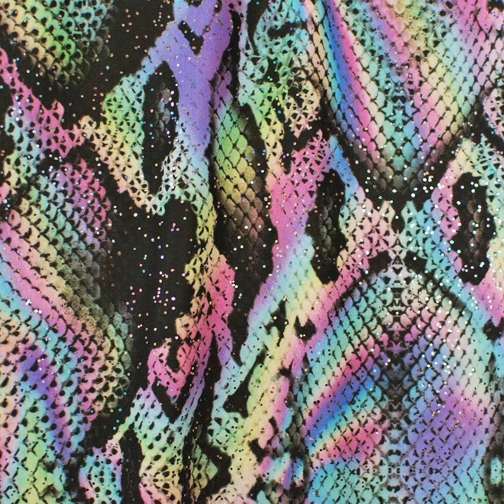 Retile Skin & Sound Galaxy - Foiled Printed Stretch Fabric