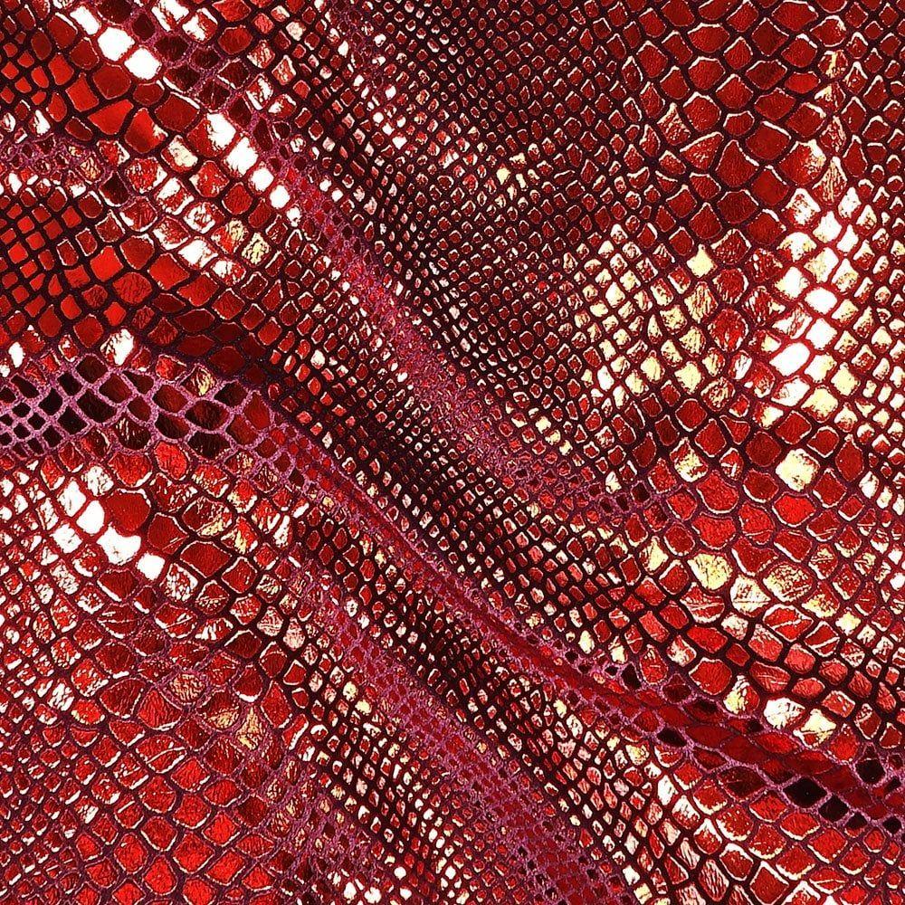 Red Snake On Claret Smooth Stretch Velvet