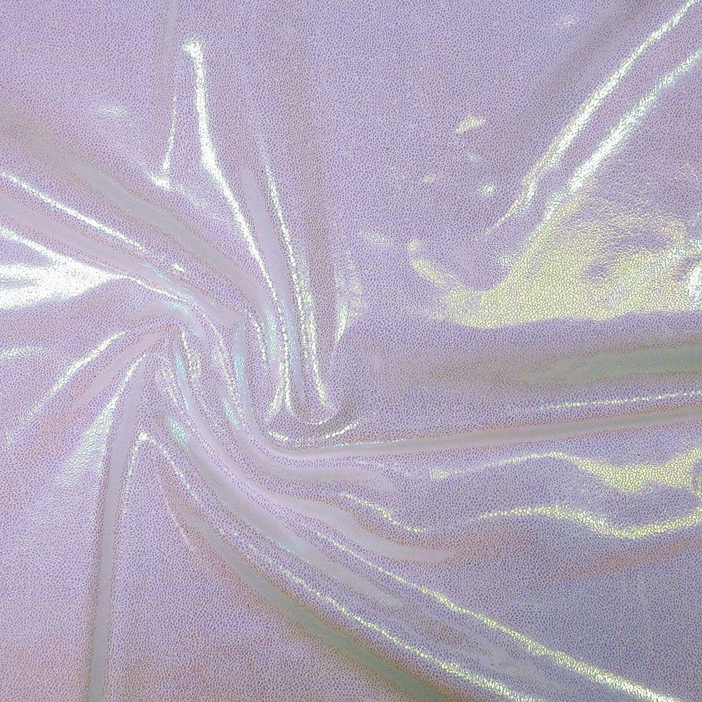 Pearl Lazer Glaze Foil On White Matt Nylon Stretch Lycra