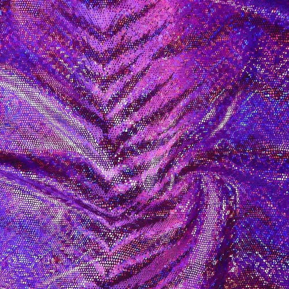 Bengal Two Uv & Cerise Hologram Skin - Foiled Stretch Fabric