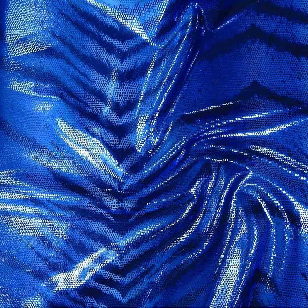 Bengal Two Blue & Royal Skin - Foiled Printed Stretch Fabric