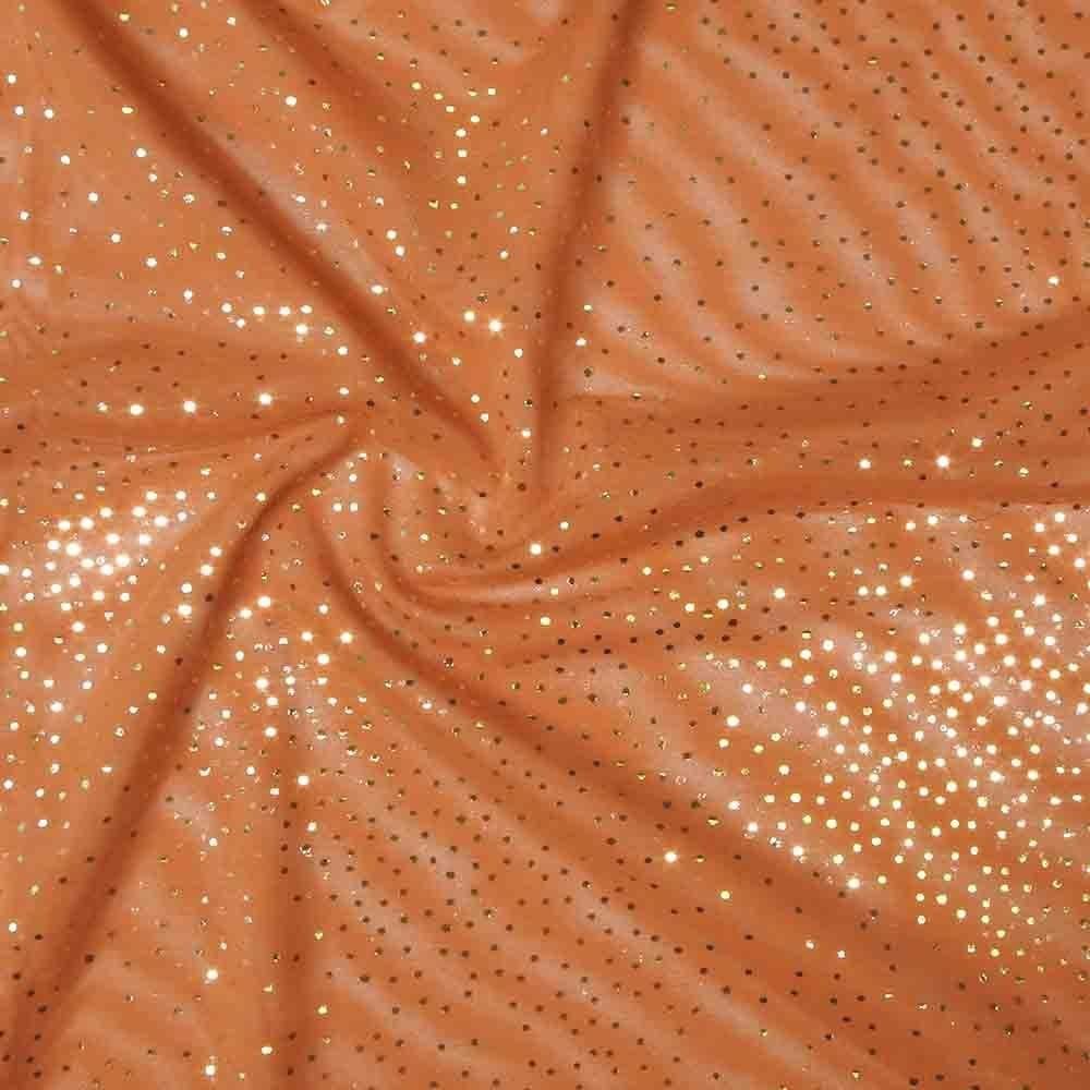 Gold Twinkle Foil On Alicante Stretch Net, American Tan