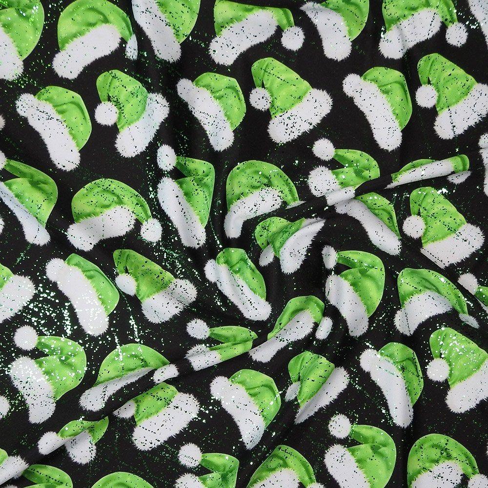 Santas Hat Green & Green Score - Foiled Print