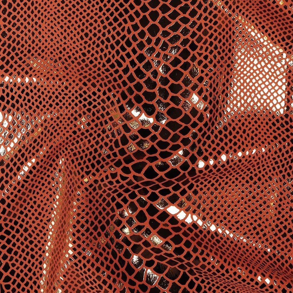 Bronze Metallic Snake Foil On Morrocco Life Recycled Stretch Nylon