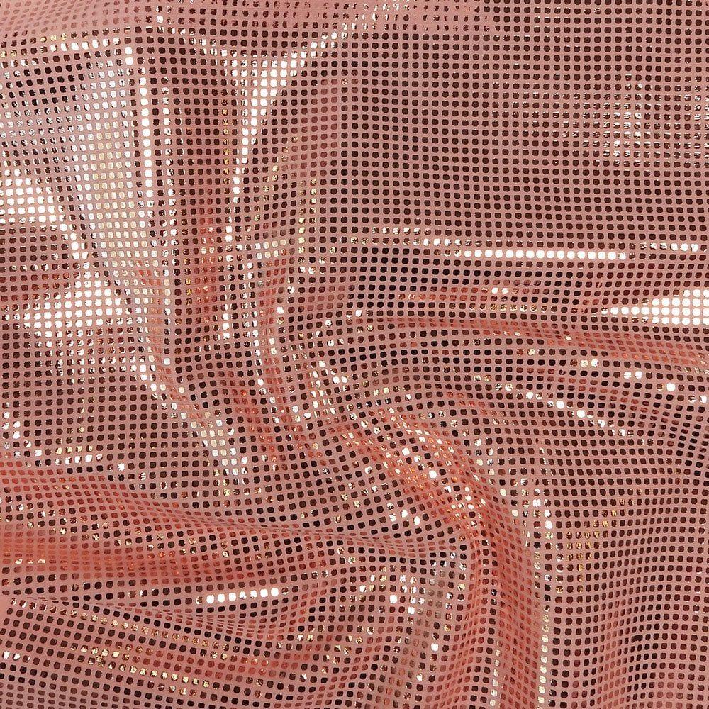 Copper Grid Iron Foil On Sorbet Life Recycled Stretch Fabric