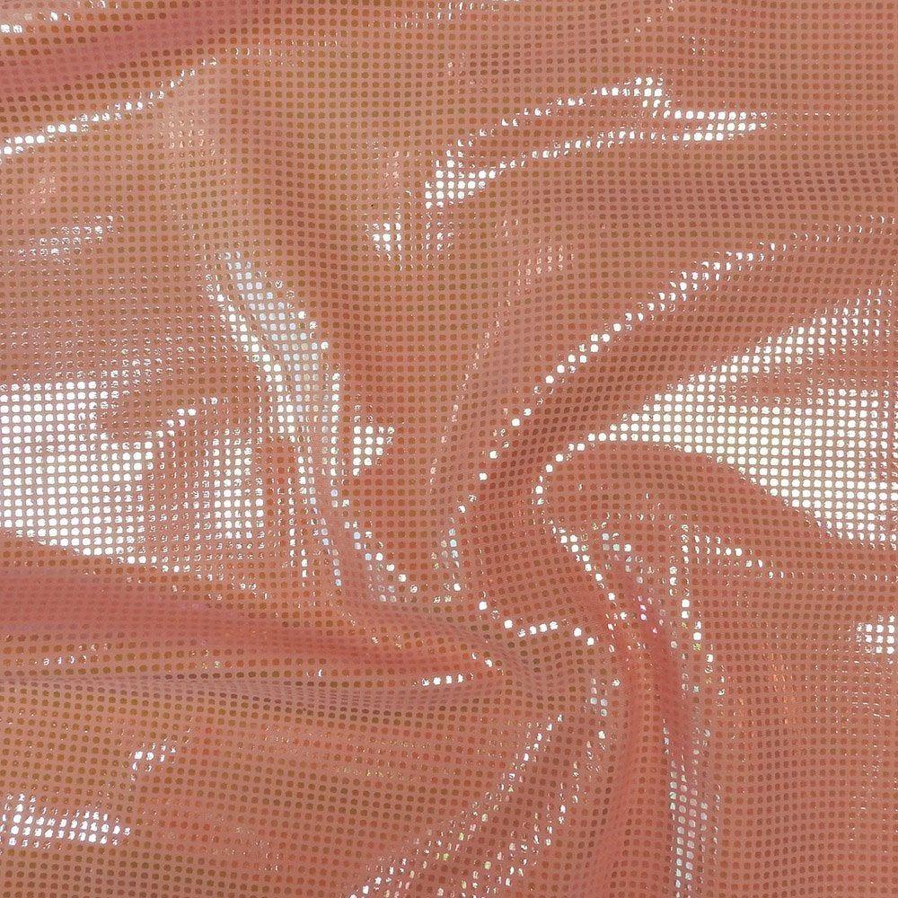 Pearl Lazer Grid Iron Foil On Sorbet Life Recycled Stretch Fabric