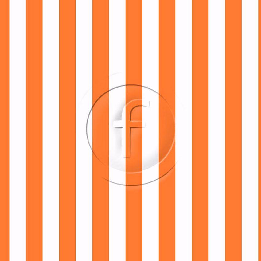 Stripe 22Mm Flo Orange White - Printed Fabric