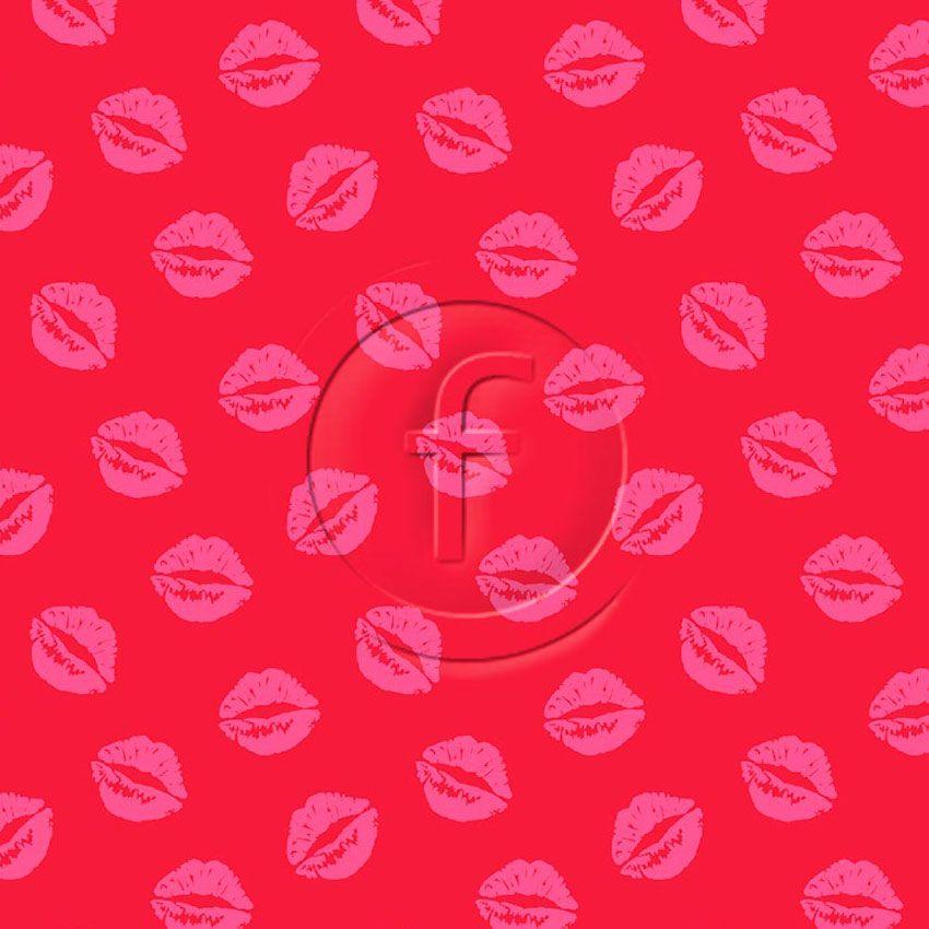 Pink Lips Red - Printed Fabric