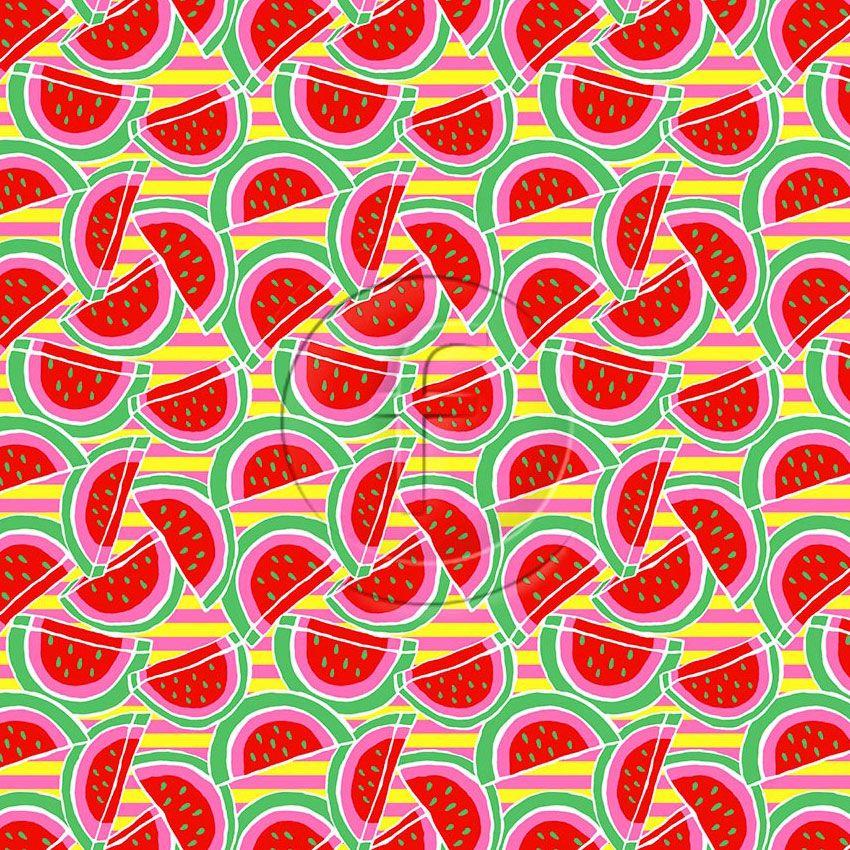 Melony Red Pink Yellow - Printed Fabric