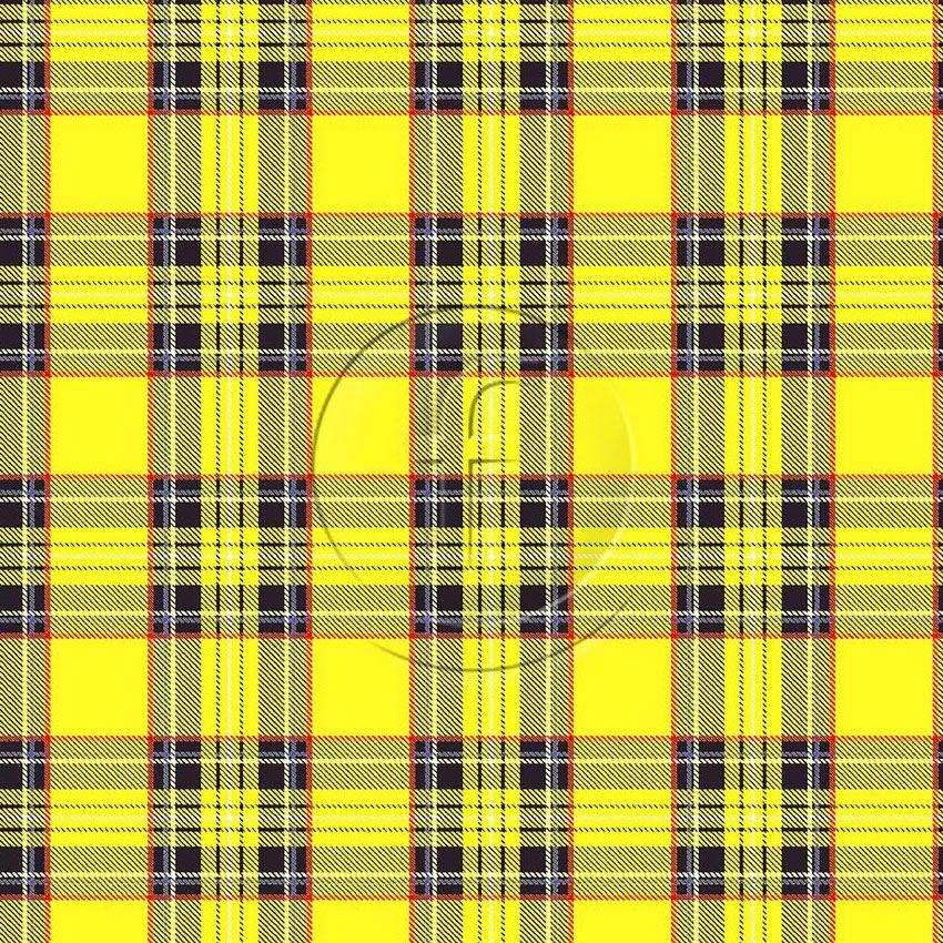 Royal Stewart Fluorescent Yellow - Printed Fabric