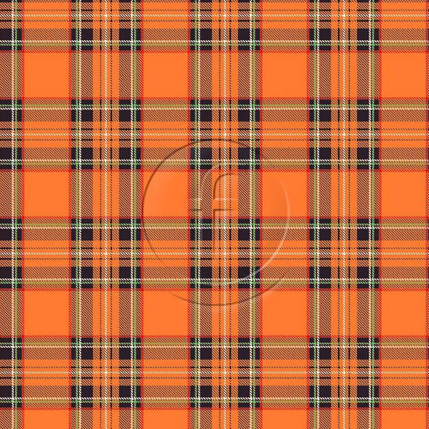 Royal Stewart Fluorescent Orange - Printed Fabric