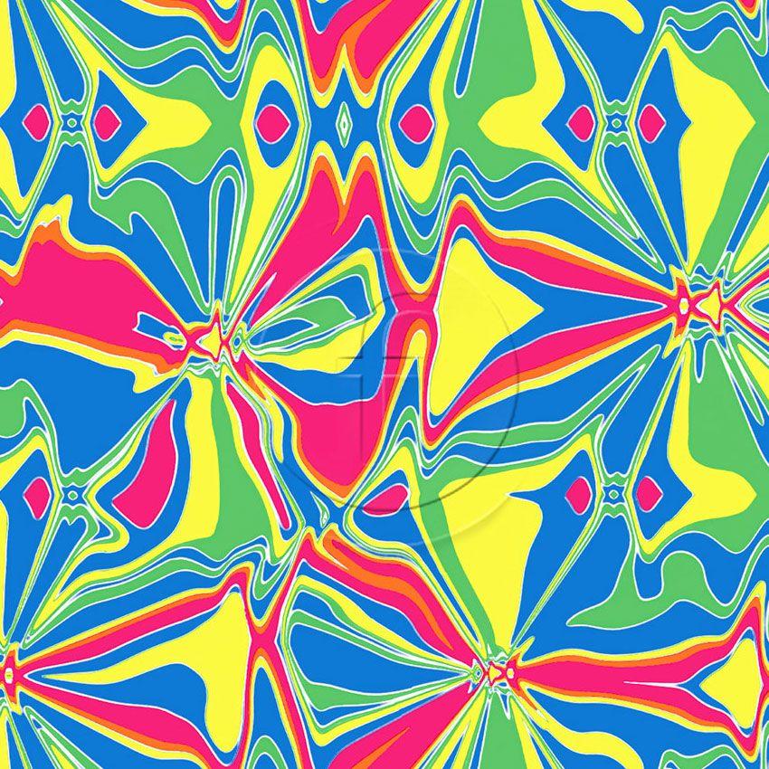 Kaleidoscope Digital Yellow Green - Printed Fabric