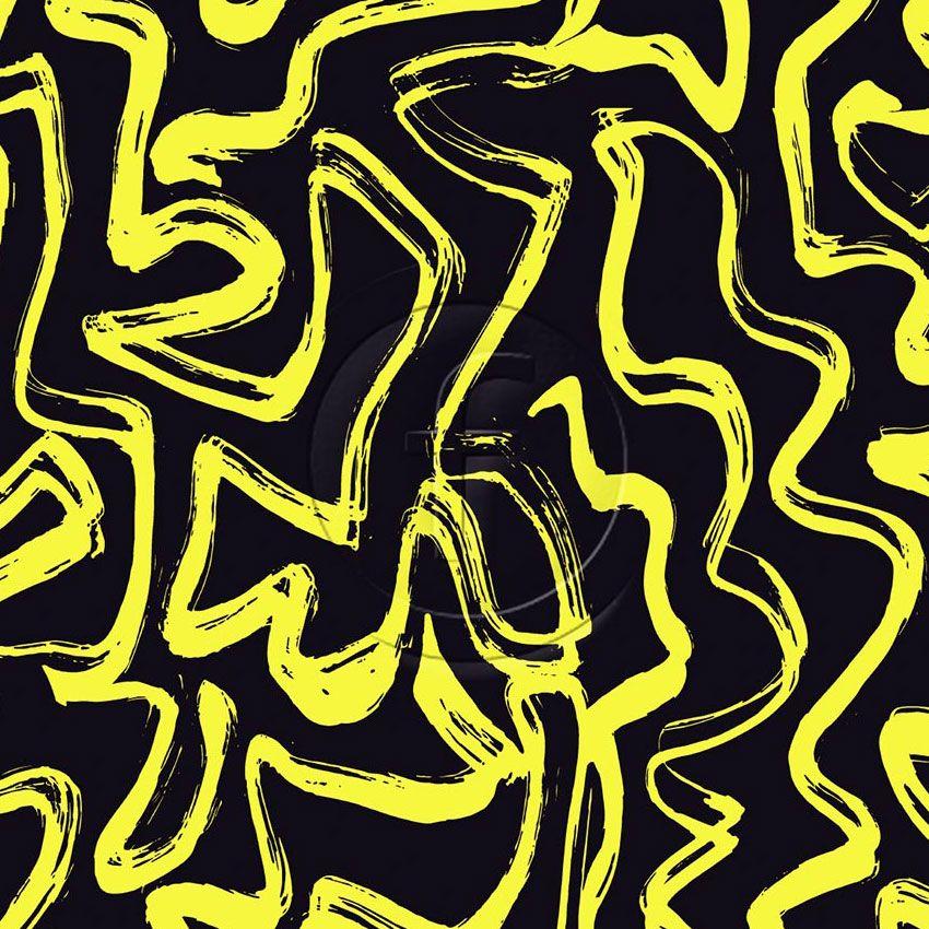 Wiggle Yellow - Printed Fabric