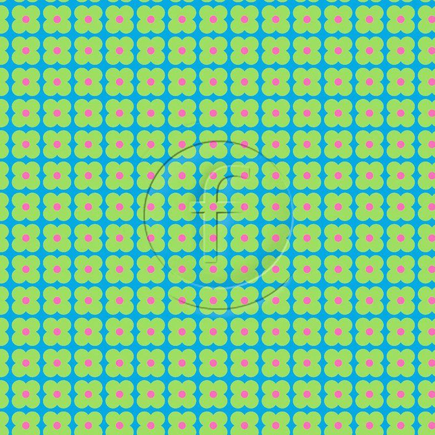 Fluorescent Groove Green - Printed Fabric