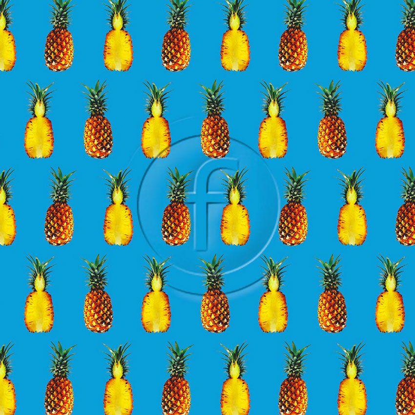 Pineapple Turq - Printed Fabric
