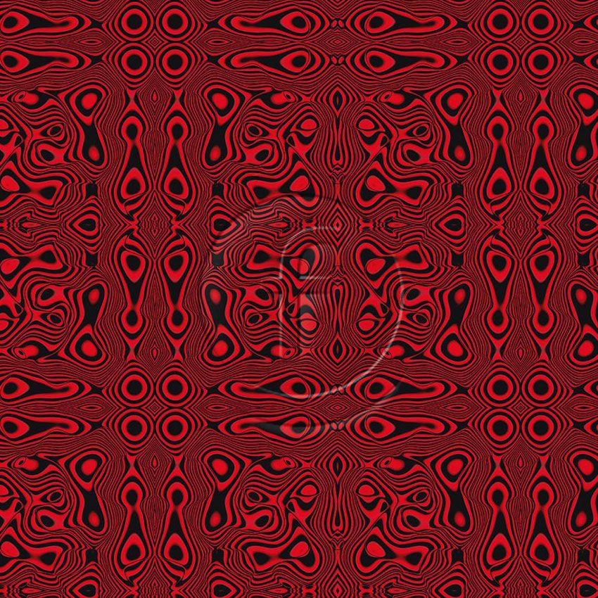 Solarize Red Black - Printed Fabric
