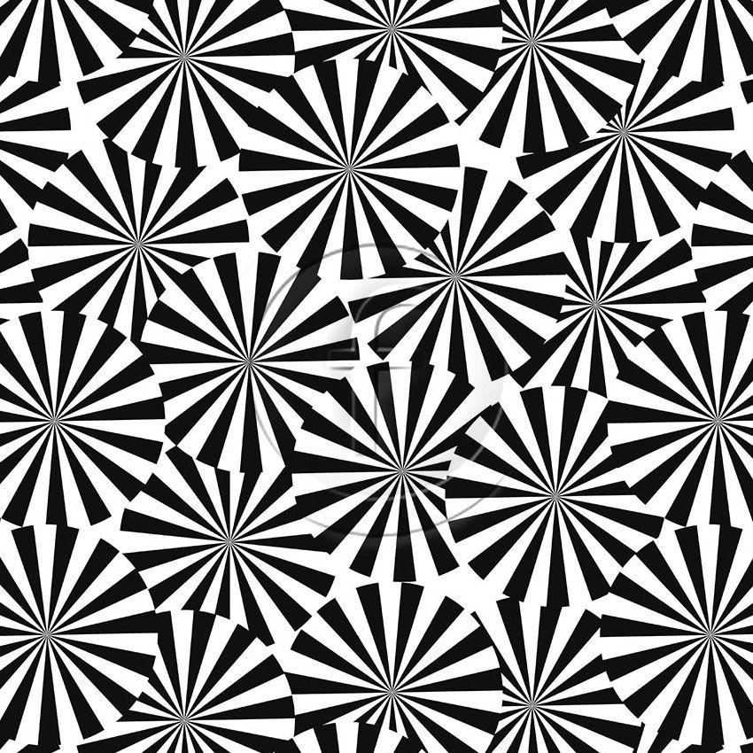 Twirl, Graphic Printed Stretch Fabric: Black/White