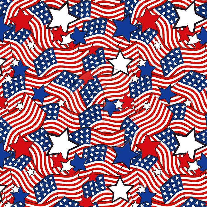 American Flag Stars - Printed Fabric