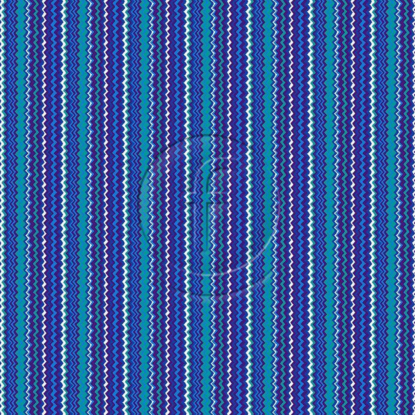 Zig Zag Blue - Printed Fabric
