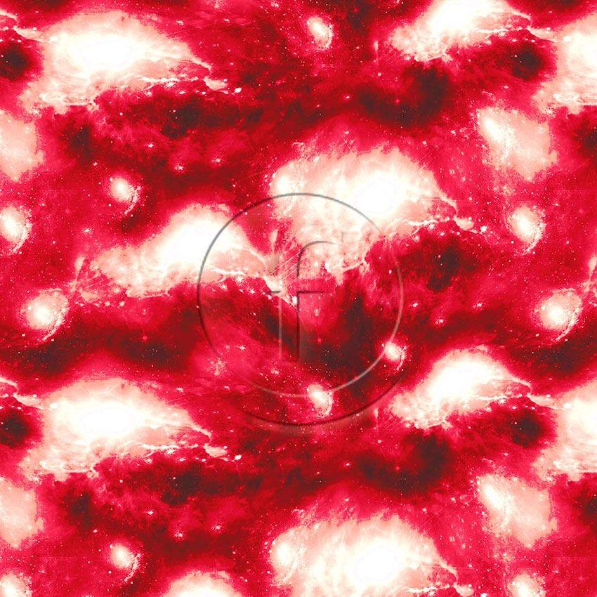 Solar System Red - Printed Fabric