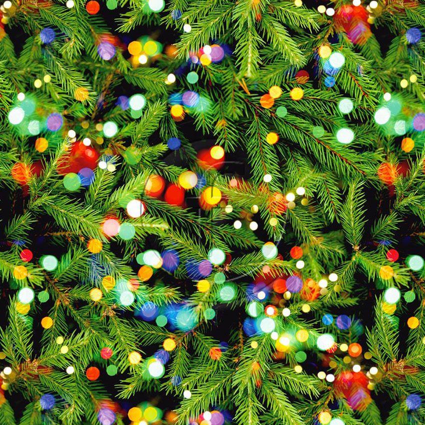 Christmas Fir Lights - Printed Fabric