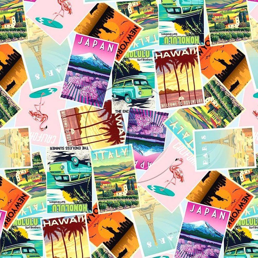 Postcards - Printed Fabric