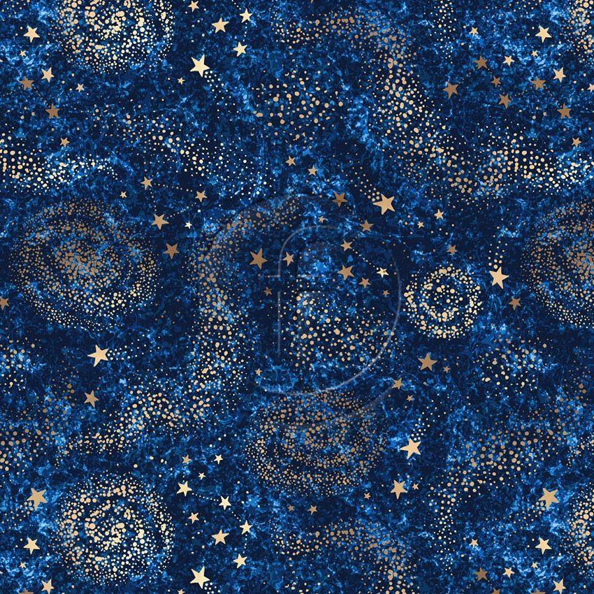 Polar, Textured Printed Stretch Fabric: Blue